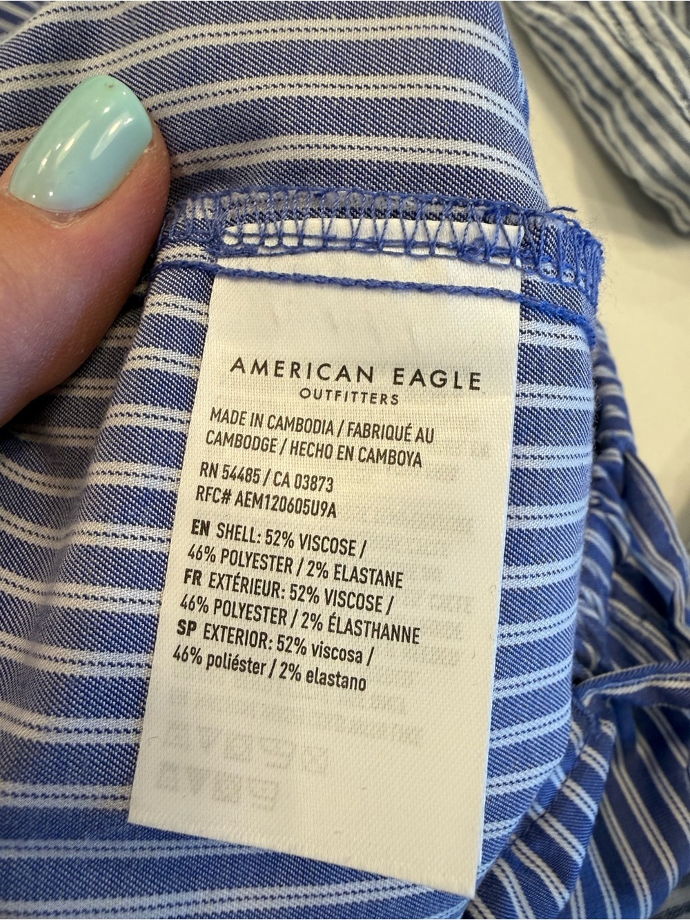 American Eagle Blue Striped Pants - Picture 3 of 3